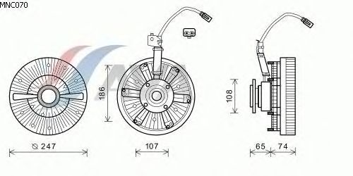 Вязкостная муфта вентилятора охлаждения AVA QUALITY COOLING MNC070