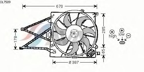 Вентилятор охлаждения AVA QUALITY COOLING OL7509