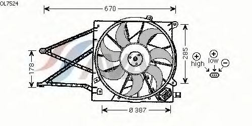 Вентилятор охлаждения AVA QUALITY COOLING OL7524