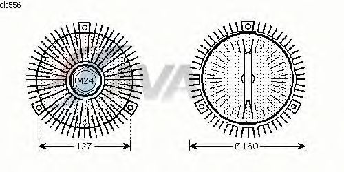 Вязкостная муфта вентилятора охлаждения AVA QUALITY COOLING OLC556