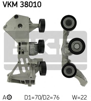 Натяжной ролик поликлинового ремня SKF VKM 38010