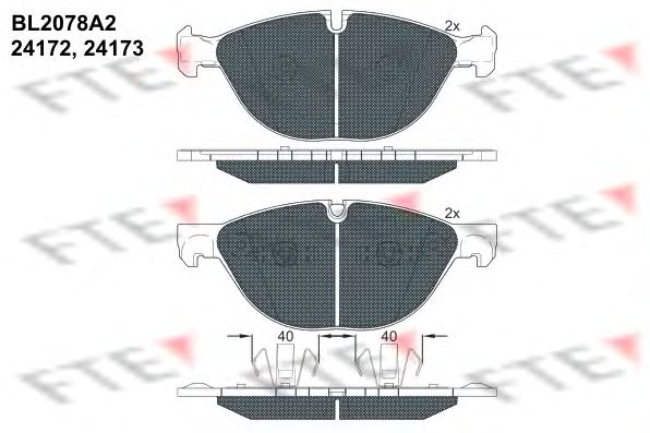 Тормозные колодки FTE BL2078A2