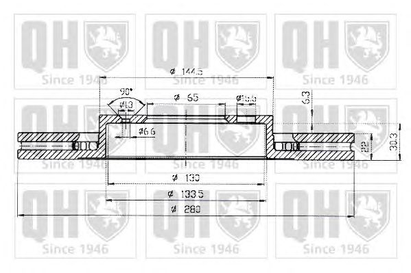 Гальмівний диск QUINTON HAZELL BDC4668