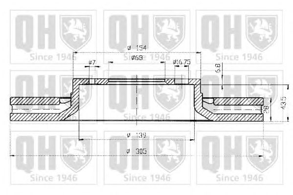 Гальмівний диск QUINTON HAZELL BDC4728