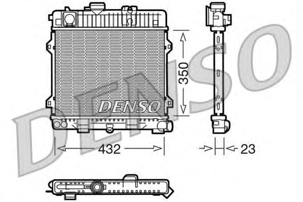 Радіатор, охолодження двигуна DENSO DRM05024