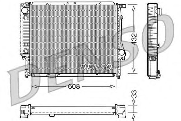 Радиатор, охлаждение двигателя DENSO DRM05053