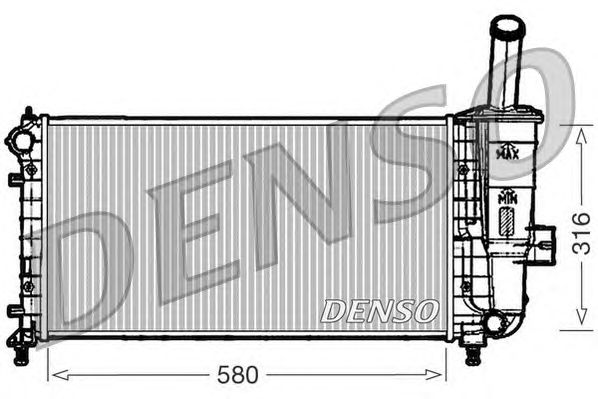 Радиатор, охлаждение двигателя DENSO DRM09102