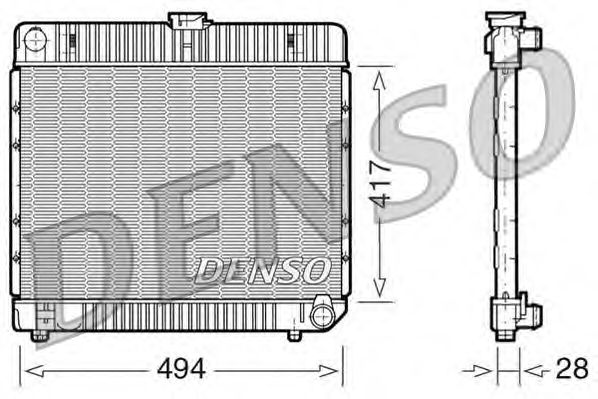 Радіатор, охолодження двигуна DENSO DRM17020