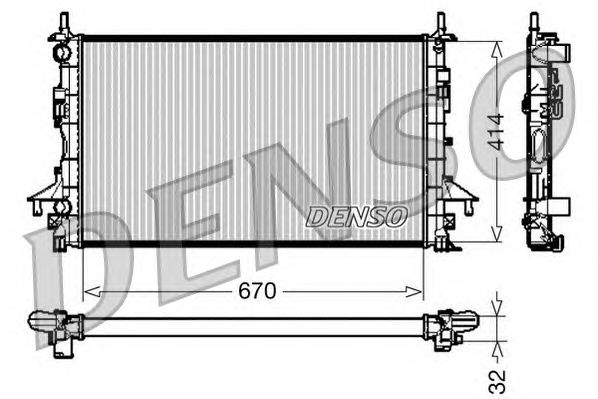 Радиатор, охлаждение двигателя DENSO DRM23084
