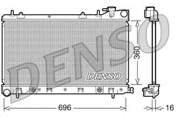 Радиатор, охлаждение двигателя DENSO DRM36002