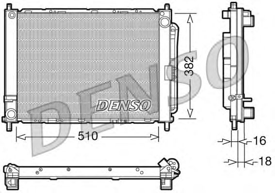 Радиатор, охлаждение двигателя DENSO DRM23102