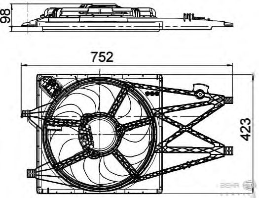 Вентилятор охлаждения HELLA 8EW 351 041-311