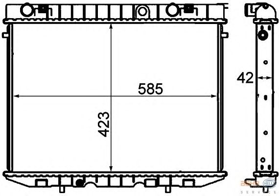 Радиатор, охлаждение двигателя HELLA 8MK 376 705-621