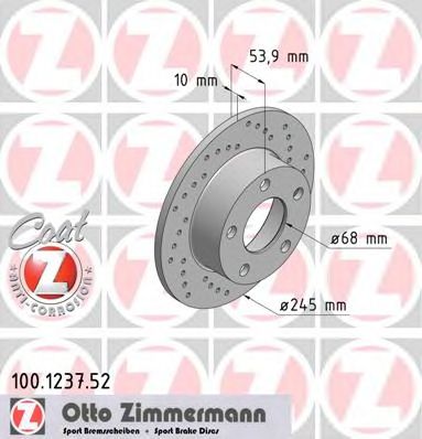 Гальмівний диск ZIMMERMANN 100.1237.52