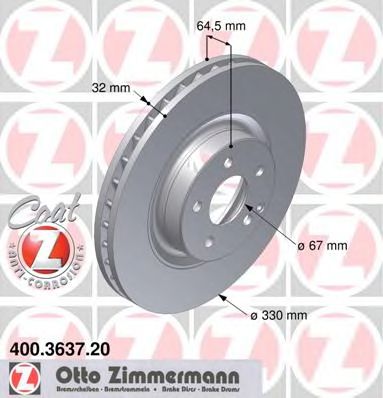 Тормозной диск ZIMMERMANN 400.3637.20