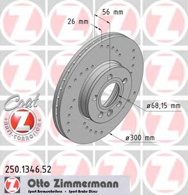 Гальмівний диск ZIMMERMANN 250.1346.52