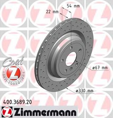 Гальмівний диск ZIMMERMANN 400.3689.20