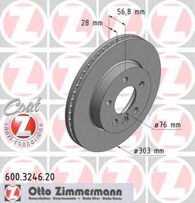 Гальмівний диск ZIMMERMANN 600.3246.20