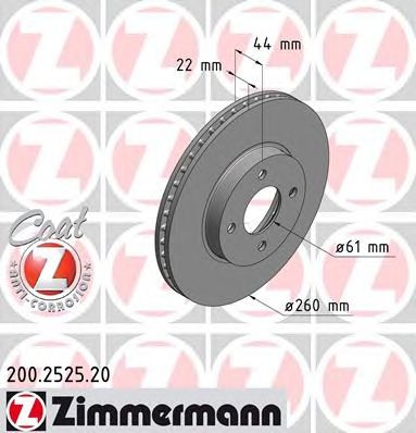 Гальмівний диск ZIMMERMANN 200.2525.20