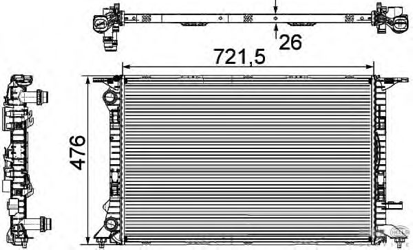 Радиатор, охлаждение двигателя HELLA 8MK 376 745-581