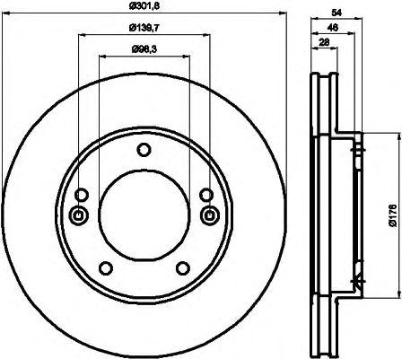 Тормозной диск HELLA 8DD 355 118-081 PRO