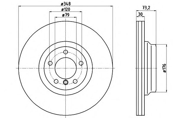 Тормозной диск HELLA 8DD 355 113-531 PRO