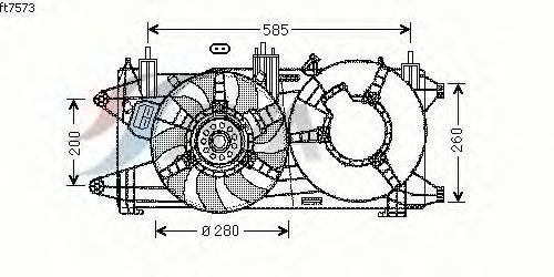 Вентилятор охлаждения AVA QUALITY COOLING FT7573