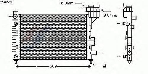 Радиатор, охлаждение двигателя AVA QUALITY COOLING MSA2248