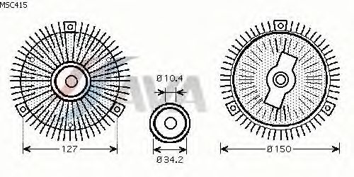 Вязкостная муфта вентилятора охлаждения AVA QUALITY COOLING MSC415