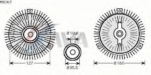 Вязкостная муфта вентилятора охлаждения AVA QUALITY COOLING MSC417