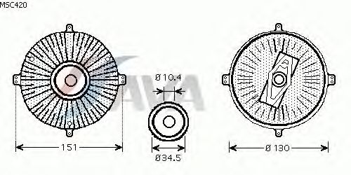 Вязкостная муфта вентилятора охлаждения AVA QUALITY COOLING MSC420