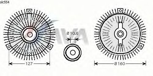 Вязкостная муфта вентилятора охлаждения AVA QUALITY COOLING OLC554