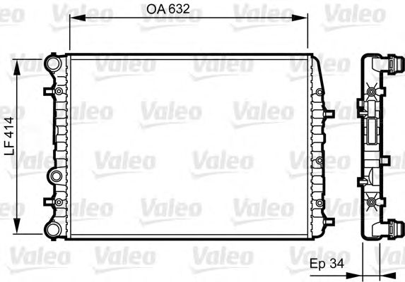 Радиатор, охлаждение двигателя VALEO 732864