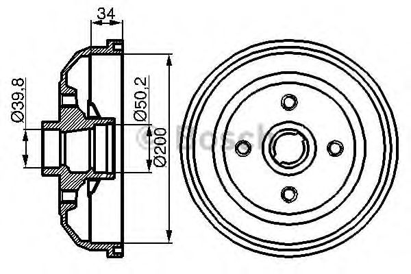 Тормозной барабан BOSCH 0 986 477 056