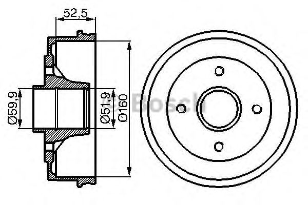 Тормозной барабан BOSCH 0 986 477 061