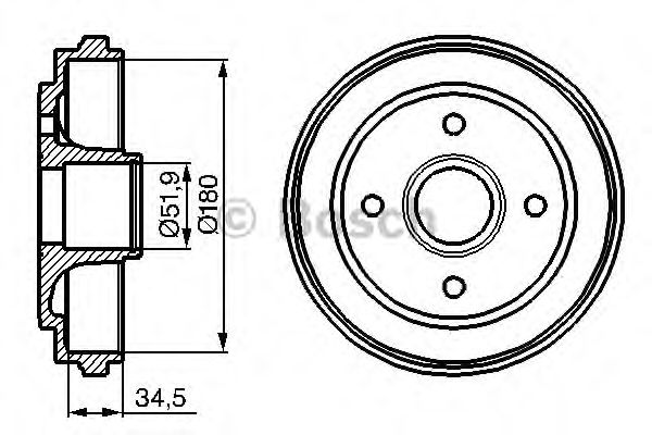 Гальмівний барабан BOSCH 0 986 477 128