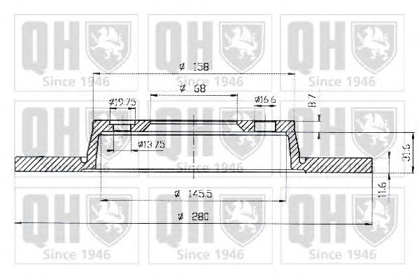 Гальмівний диск QUINTON HAZELL BDC4733