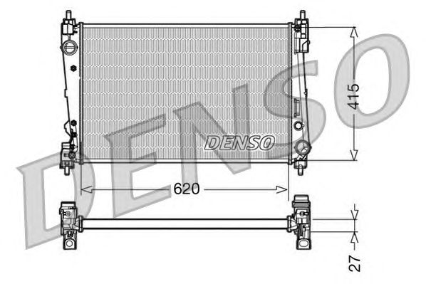 Радіатор, охолодження двигуна DENSO DRM09111