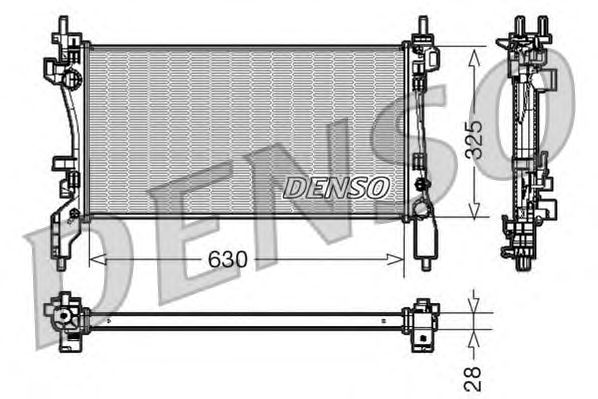 Радиатор, охлаждение двигателя DENSO DRM09173