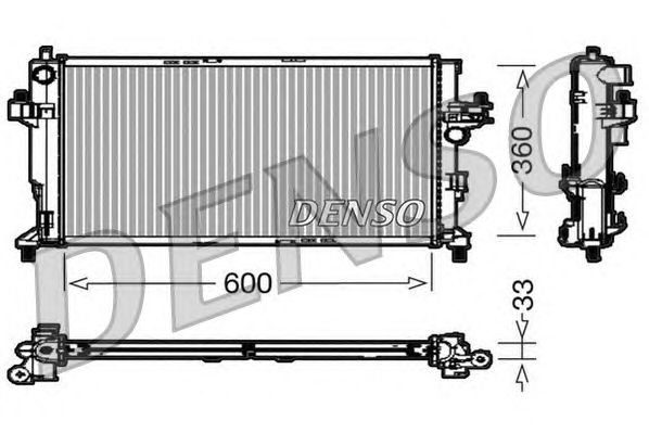 Радиатор, охлаждение двигателя DENSO DRM20039