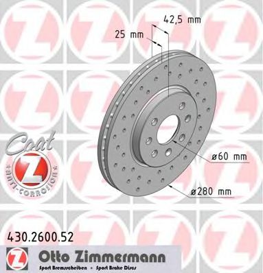 Гальмівний диск ZIMMERMANN 430.2600.52