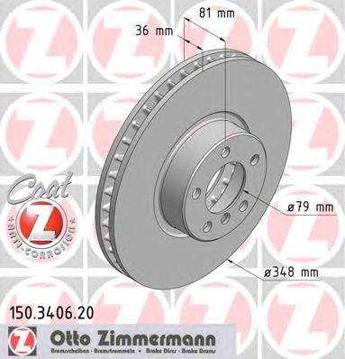 Гальмівний диск ZIMMERMANN 150.3406.20