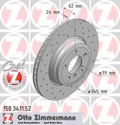 Тормозной диск ZIMMERMANN 150.3411.52