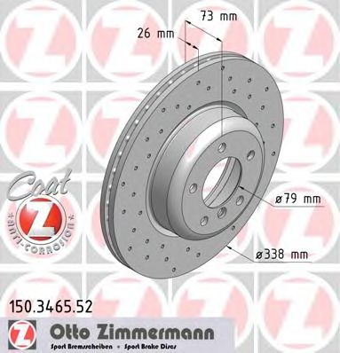 Гальмівний диск ZIMMERMANN 150.3465.52