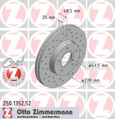 Гальмівний диск ZIMMERMANN 250.1352.52