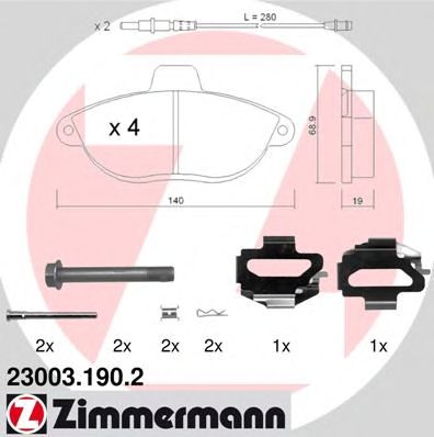 Тормозные колодки ZIMMERMANN 23003.190.2