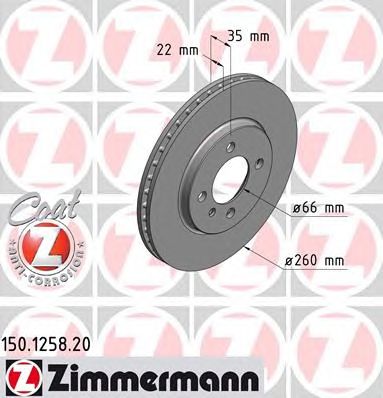 Гальмівний диск ZIMMERMANN 150.1258.20