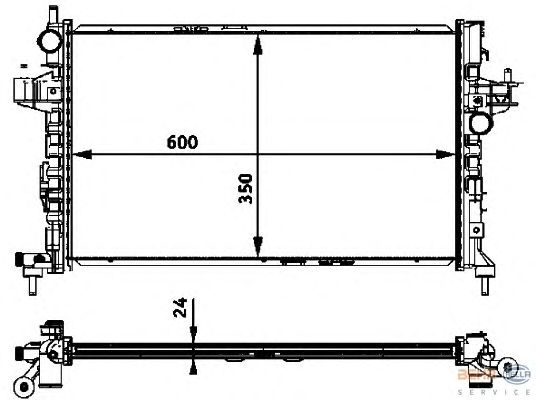 Радиатор, охлаждение двигателя HELLA 8MK 376 715-321