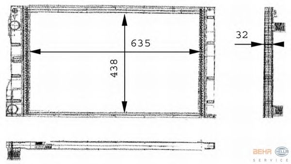 Радіатор, охолодження двигуна HELLA 8MK 376 717-031