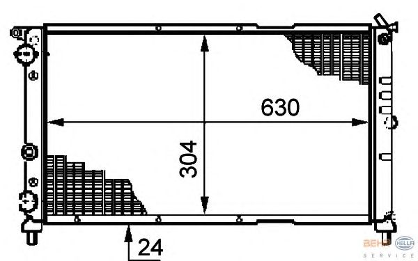 Радиатор, охлаждение двигателя HELLA 8MK 376 717-311